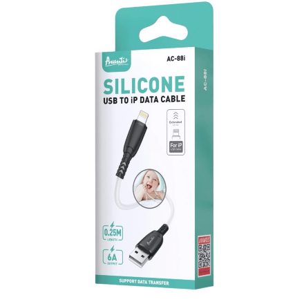 USB Cable Avantis AC-88i 0.25m 6A Silicone lightning