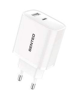 Сетевое Зарядное Устройство Senteo T-06 1USB-C+1USB-A PD45W/QC3.0 18W
