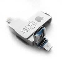 USB + Lightning + Micro Flash Drive T&G TG004 8GB USB 3.0