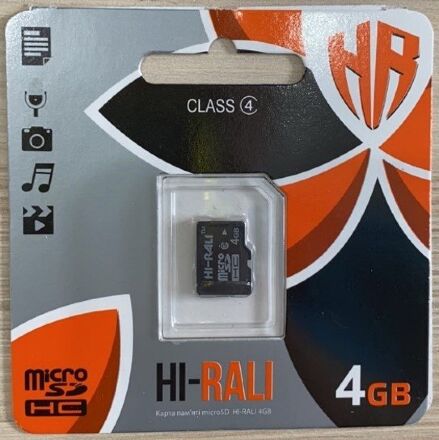 Карта пам'яті Hi-Rali MicroSDHC 4gb 4 Class