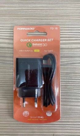 Сетевое Зарядное Устройство 2in1 TORNADO TD-15 (1USB QC3.0) Type-C