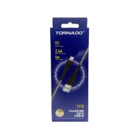 USB Cable TORNADO TX10 Тканевая Оплётка Lightning 2.4A/1m