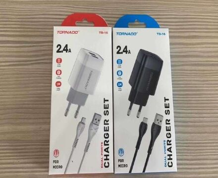Сетевое Зарядное Устройство 2in1 TORNADO TD-16 (2USB 2.4A) Micro