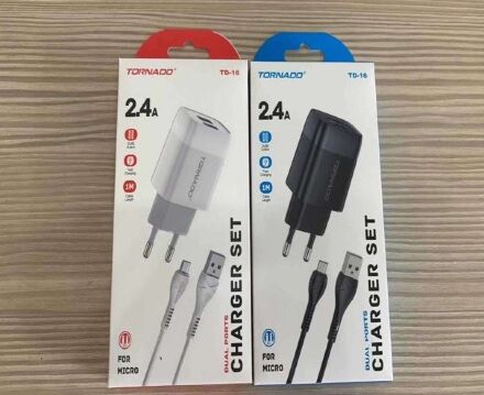 Сетевое Зарядное Устройство 2in1 TORNADO TD-16 (2USB 2.4A) Micro