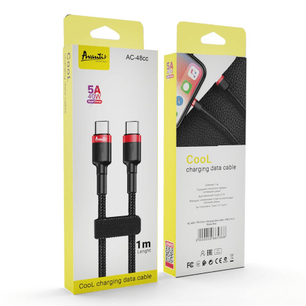 USB Cable Avantis AC-48сс PD Cool Charging Type-C to Type-C