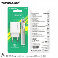 Сетевое Зарядное Устройство 2in1 TORNADO TD-14 (1USB/2.1A)  Type-C