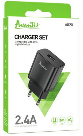 Мережевий Зарядний Пристрій Avantis A820 1USB Lightning