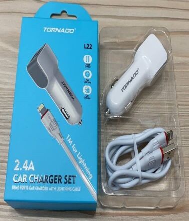 Автомобільний зарядний пристрій Tornado L22 Lightning 2USB