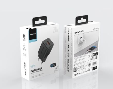 Сетевое Зарядное Устройство Senteo Z-22 1USB-C+1USB-A PD20W GaN/QC3.0 18W