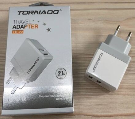 Мережевий Зарядний Пристрій Tornado TD-22 2USB