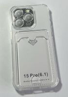 Case Clear Card Holder for Apple Iphone 15 Pro