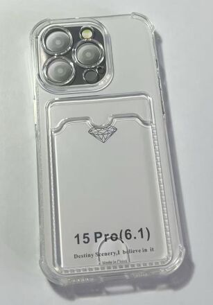 Case Clear Card Holder for Apple Iphone 15 Pro