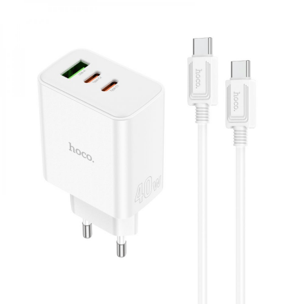 Мережевий Зарядний Пристрій Hoco C126A 3USB PD40w Type-C to Type-C
