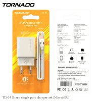 Сетевое Зарядное Устройство 2in1 TORNADO TD-14 (1USB 2.1A) Micro
