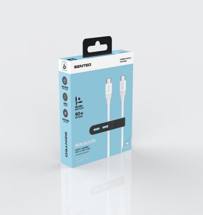 USB Cable Senteo SL-07 skin silicone USB C - USB C 60W 1,2M