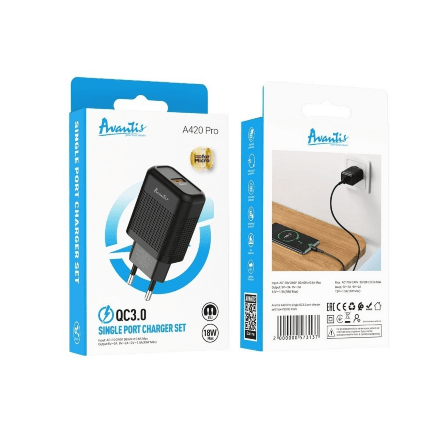 Сетевое Зарядное Устройство Avantis A420 Pro Fast power QC3.0 1USB Micro