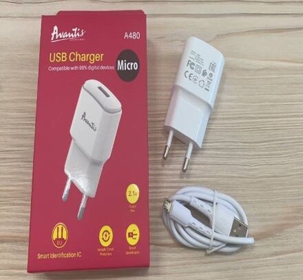 Мережевий Зарядний Пристрій Avantis A480 1USB Micro 2.1A