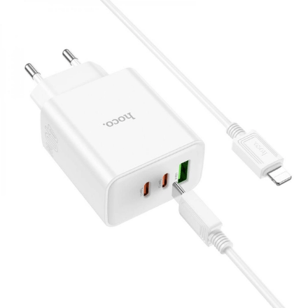 Мережевий Зарядний Пристрій Hoco C126A 3USB PD40w Type-C to Lightning