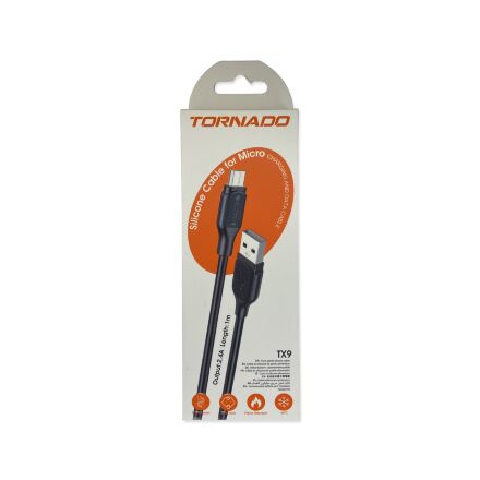 USB Cable TORNADO TX9 Silicone  Micro 2.4A/1m