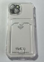 Case Clear Card Holder for Apple Iphone 15