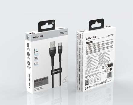 USB Cable Senteo ST-01 3A  Montes Series braided USB-A to USB-C 1,2M
