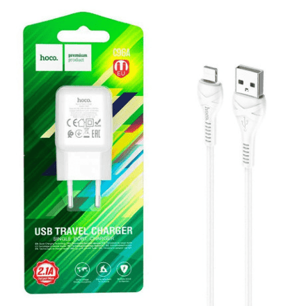 Мережевий Зарядний Пристрій Hoco C96A 1USB Lightning