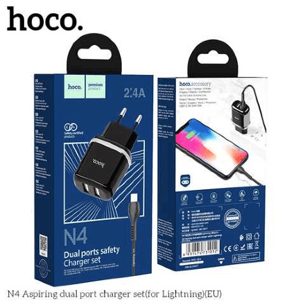 Мережевий Зарядний Пристрій Hoco N4 Aspiring 2USB Lightning
